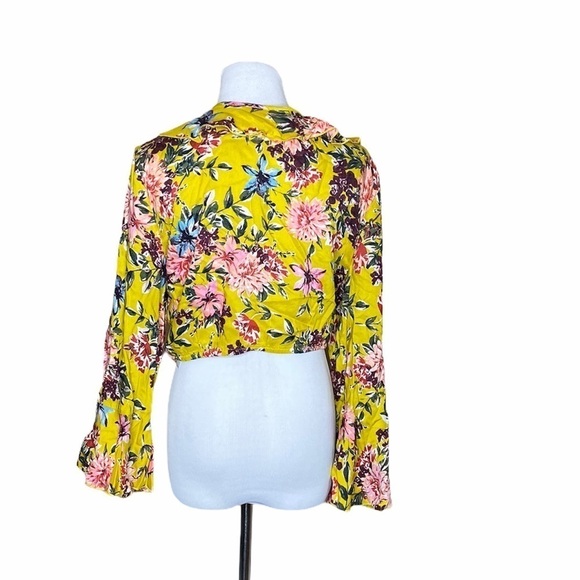 BAND OF GYPSIES BOHO TIE FRONT FLORAL SHIRT - Picture 4 of 10